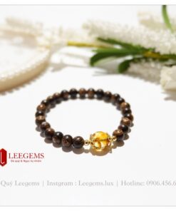 Vòng đeo tay Trầm sánh size hạt 06 li mix charm Hổ Phách cực đẹp dành cho nữ tất cả các mệnh - Ảnh 7