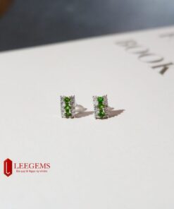 Bông tai đá Diopside với thiết kế trẻ trung thanh lịch dành cho nữ mệnh Mộc - mệnh Hoả - Ảnh 4