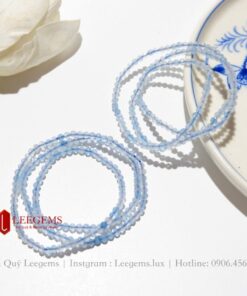 Chuỗi vòng tay đá Aquamarine cắt giác size 3.8 li nữ tính nhẹ nhàng dành cho nữ mệnh Thủy - Ảnh 5