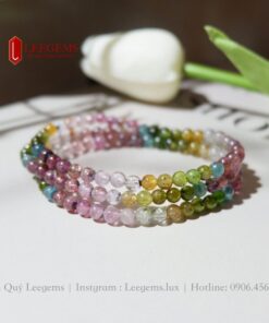 Alternative view of [Hàng vip] Chuỗi vòng tay đá Tourmaline đa sắc size 05 li dành cho nữ tất cả các mệnh