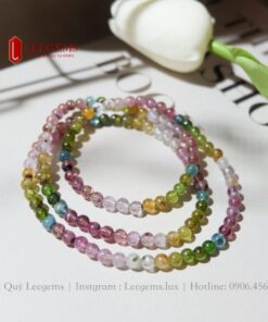 [Hàng vip] Chuỗi vòng tay đá Tourmaline đa sắc size 05 li dành cho nữ tất cả các mệnh