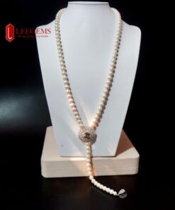 Alternative view of [Hàng Vip kèm kiểm định] Dây chuyền Ngọc trai nước ngọt size 08 li không vết sinh trưởng hàng thiết kế dành cho nữ