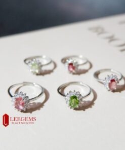 Nhẫn đá Tourmaline kết hợp bạc thật nhiều màu sắc lựa chọn dành cho nữ tất cả các mệnh