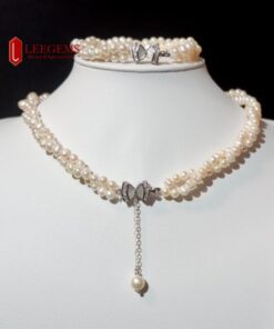 [Hàng thiết kế kèm kiểm đinh] Set ngọc trai nước ngọt mẫu thiết kế riêng bao gồm Dây chuyền - Vòng tay - Bông tai dành cho nữ - Ảnh 5