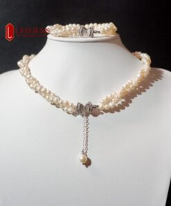 [Hàng thiết kế kèm kiểm đinh] Set ngọc trai nước ngọt mẫu thiết kế riêng bao gồm Dây chuyền - Vòng tay - Bông tai dành cho nữ - Ảnh 3