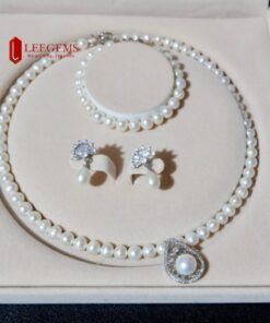 [Kèm kiểm định] Set ngọc trai nước ngọt gồm dây chuyền - Nhẫn - Vòng tay fullbox dành cho nữ