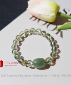 Vòng tay Đá Thạch Anh titan tóc xanh phối charm lu thống dành cho nữ mệnh Mộc - mệnh Hỏa - Ảnh 6