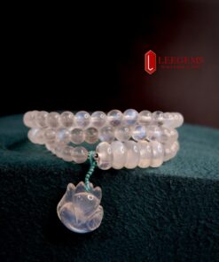 Chuỗi vòng tay đá Moonstone mix Ngũ điếu kết hợp hồ ly moonstone size hạt 06 li dành cho nữ mệnh Kim - mệnh Thuỷ - Ảnh 8