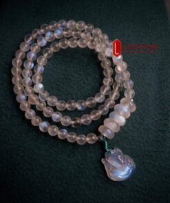 Chuỗi vòng tay đá Moonstone mix Ngũ điếu kết hợp hồ ly moonstone size hạt 06 li dành cho nữ mệnh Kim - mệnh Thuỷ - Ảnh 7