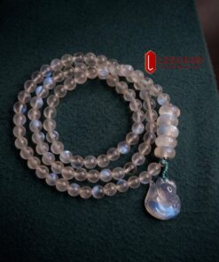 Chuỗi vòng tay đá Moonstone mix Ngũ điếu kết hợp hồ ly moonstone size hạt 06 li dành cho nữ mệnh Kim - mệnh Thuỷ - Ảnh 6