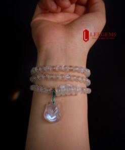 Chuỗi vòng tay đá Moonstone mix Ngũ điếu kết hợp hồ ly moonstone size hạt 06 li dành cho nữ mệnh Kim - mệnh Thuỷ - Ảnh 3