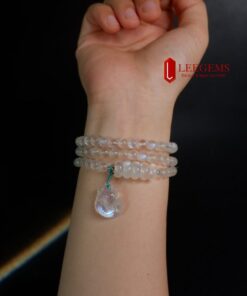 Chuỗi vòng tay đá Moonstone mix Ngũ điếu kết hợp hồ ly moonstone size hạt 06 li dành cho nữ mệnh Kim - mệnh Thuỷ - Ảnh 5