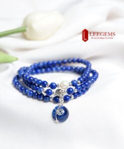 Alternative view of Chuỗi vòng tay đá Lapis mix charm túi tiền với sắc xanh đặc trưng size 06 li dành cho nữ mệnh Thuỷ