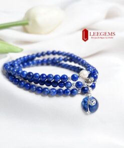 Chuỗi vòng tay đá Lapis mix charm túi tiền với sắc xanh đặc trưng size 06 li dành cho nữ mệnh Thuỷ - Ảnh 3
