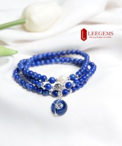 Chuỗi vòng tay đá Lapis mix charm túi tiền với sắc xanh đặc trưng size 06 li dành cho nữ mệnh Thuỷ