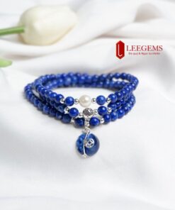 Chuỗi vòng tay đá Lapis mix charm túi tiền với sắc xanh đặc trưng size 06 li dành cho nữ mệnh Thuỷ - Ảnh 5