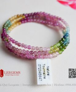 [Hàng VIP] Chuỗi vòng tay đá Tourmaline đa sắc size 05li dành cho nữ không kén mệnh