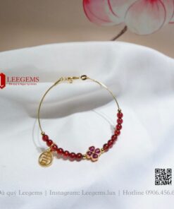 [Hàng Thiết kế độc quyền] Lắc tay đá Garnet mix charm xinh xắn rực rỡ dành cho nữ mệnh Thổ - mệnh Hoả - Ảnh 4