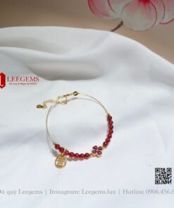 Alternative view of [Hàng Thiết kế độc quyền] Lắc tay đá Garnet mix charm xinh xắn rực rỡ dành cho nữ mệnh Thổ - mệnh Hoả