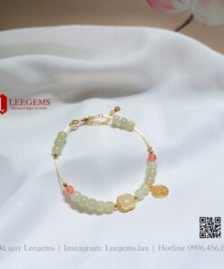 Alternative view of [Hàng thiết kế độc quyền] Lắc tay Ngọc hoà điền mix charm thanh lịch trẻ trung dành cho nữ không kén mệnh