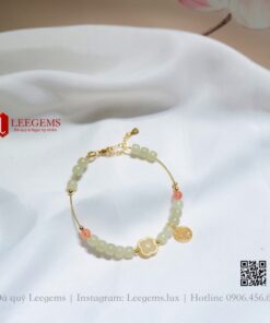 [Hàng thiết kế độc quyền] Lắc tay Ngọc hoà điền mix charm thanh lịch trẻ trung dành cho nữ không kén mệnh