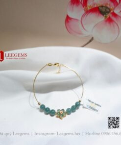 [Hàng Thiết kế độc quyền] Lắc tay Ngọc Lam mix charm hoa rất xinh và nhã nhặn dành cho nữ tất cả các mệnh