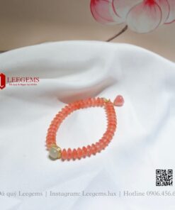 Alternative view of [Hàng độc lạ] Vòng tay Ngọc Nam hồng mix charm Ngọc may mắn phước lộc dành cho nữ mệnh Thổ - mệnh Hoả