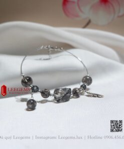 Alternative view of [Thiết kế độc quyền] Lắc tay đá Thạch anh tóc đen sang chảnh mix bạc 925 dành cho nữ mệnh Mộc - mệnh Thuỷ