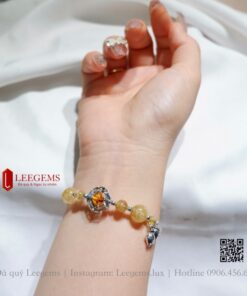 [Hàng thiết kế độc quyền] Lắc tay Thạch anh Tóc vàng dễ thương tăng vận khí dành cho nữ mệnh Kim - mệnh Thổ - Ảnh 3
