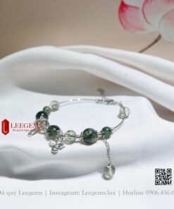 [Hàng thiết kế độc quyền] Lắc tay Thạch anh tóc xanh trẻ trung thời thượng dành cho nữ mệnh Mộc - mệnh Hoả - Ảnh 4