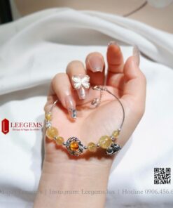 Alternative view of [Hàng thiết kế độc quyền] Lắc tay Thạch anh Tóc vàng dễ thương tăng vận khí dành cho nữ mệnh Kim - mệnh Thổ