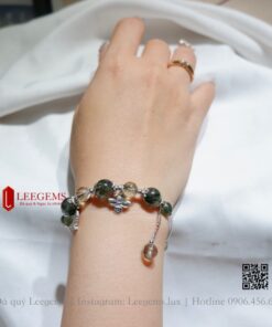 [Hàng thiết kế độc quyền] Lắc tay Thạch anh tóc xanh trẻ trung thời thượng dành cho nữ mệnh Mộc - mệnh Hoả - Ảnh 5