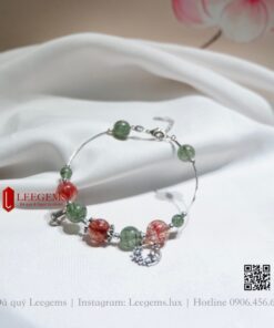 [Hàng Thiết kế độc quyền] Lắc tay Thạch anh tóc xanh mix Thạch anh tóc đỏ siêu xinh cá tính dành cho nữ không kén mệnh