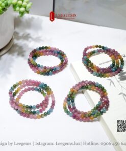 Alternative view of <Hàng siêu đẹp> Chuỗi vòng tay đá Tourmaline cầu vồng đẹp xuất sắc size 06li dành cho nữ tất cả các mệnh