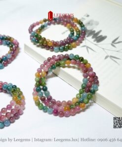 <Hàng siêu đẹp> Chuỗi vòng tay đá Tourmaline cầu vồng đẹp xuất sắc size 06li dành cho nữ tất cả các mệnh