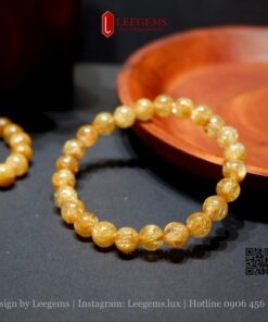 <Hàng VIP> Vòng tay đá thạch anh tóc vàng size 07 08li dành cho nữ mệnh Kim - Thổ