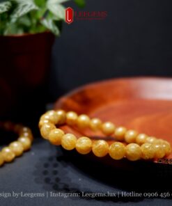 Alternative view of <Hàng VIP> Vòng tay đá thạch anh tóc vàng size 07 08li dành cho nữ mệnh Kim - Thổ
