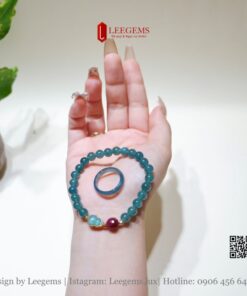 Alternative view of Combo Vòng tay Lam Ngọc VIP và nhẫn size 07li dành cho nữ không kén mệnh