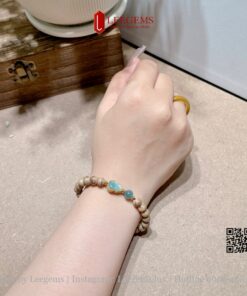 Vòng tay Trầm kiến bông mix charm Ngọc hồ lô dành cho nữ tất cả các mệnh - Ảnh 6