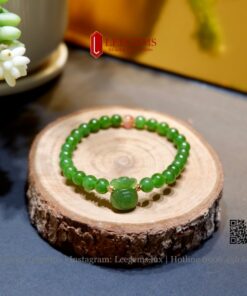 Vòng tay Ngọc Bích thiên nhiên không ruồi 06li mix túi tiền tài lộc dành cho nữ không kén mệnh - Ảnh 4