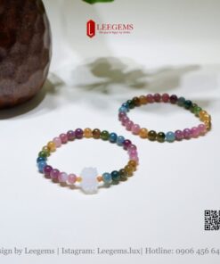 Vòng tay đá Tourmaline đa sắc phối charm xinh xinh size 06 li dành cho nữ tất cả các mệnh - Ảnh 5