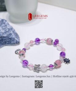 Vòng Tay Thạch Anh Tam Sắc Mix Charm Bạc – Vẻ Đẹp Độc Đáo & Năng Lượng Bình An