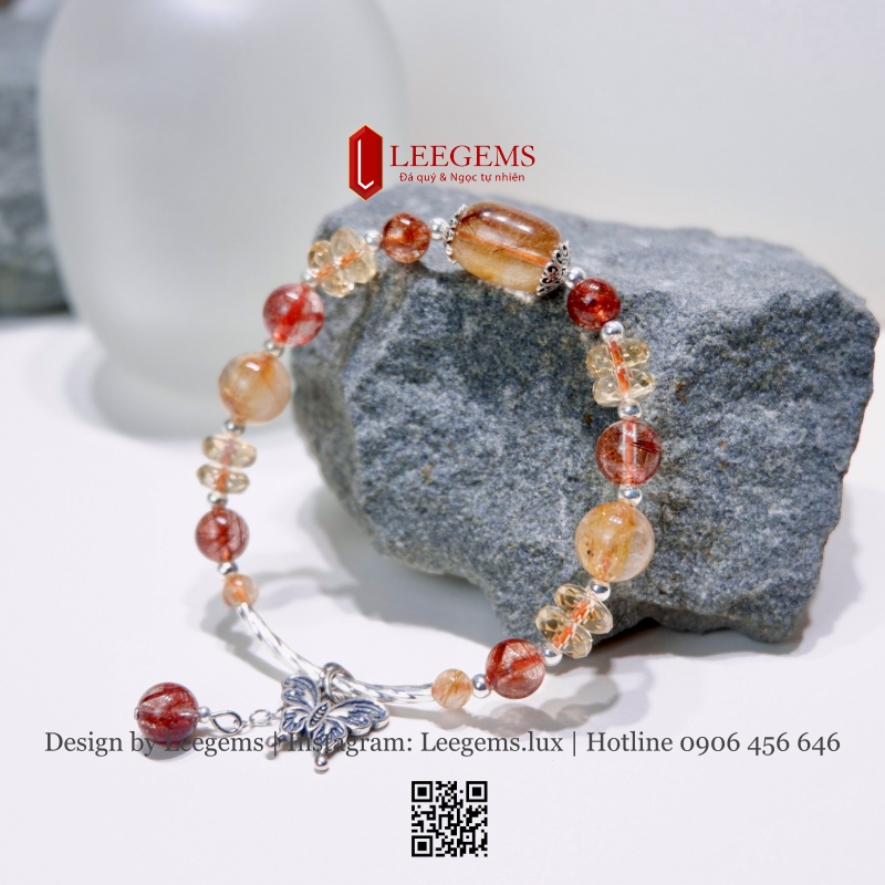 Vòng Tay Thạch Anh Tóc Đỏ Mix Charm Bạc – Quyền Lực & Năng Lượng Tích Cực - Ảnh 7