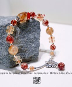 Vòng Tay Thạch Anh Tóc Đỏ Mix Charm Bạc – Quyền Lực & Năng Lượng Tích Cực - Ảnh 3