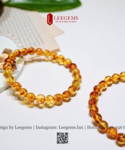 Vòng Tay Hổ Phách Thiên Nhiên 8li Mix Lu Thống Cẩm Thạch – Sang Trọng & May Mắn - Ảnh 9