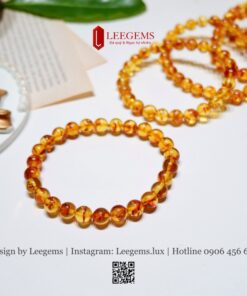 Vòng Tay Hổ Phách Thiên Nhiên 8li Mix Lu Thống Cẩm Thạch – Sang Trọng & May Mắn - Ảnh 8