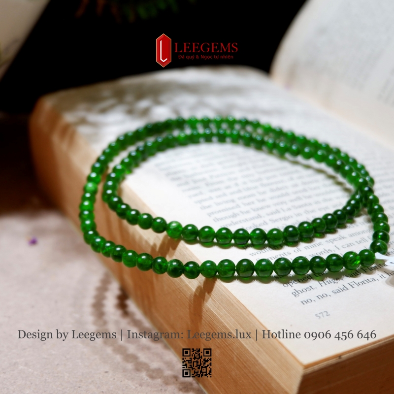 VIP Chuỗi Đá Diopside 4,5 - 5 li Tự Nhiên – Năng Lượng Xanh Của Thiên Nhiên - Ảnh 5