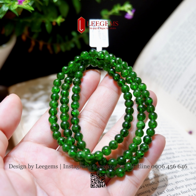 VIP Chuỗi Đá Diopside 4,5 - 5 li Tự Nhiên – Năng Lượng Xanh Của Thiên Nhiên - Ảnh 7