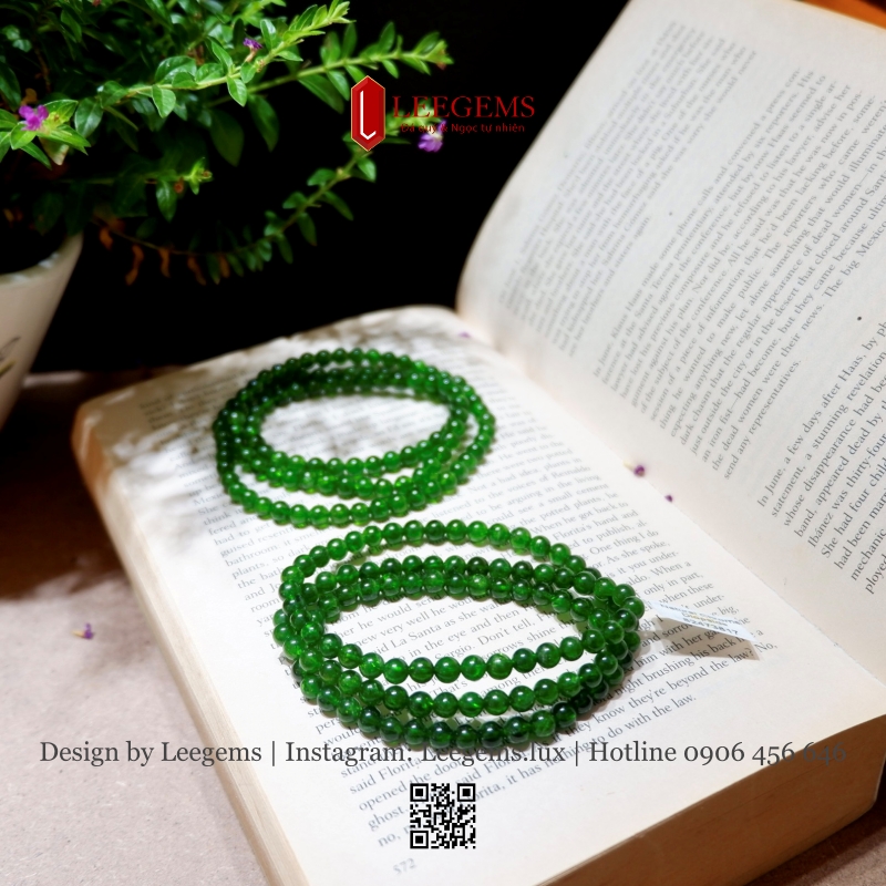 VIP Chuỗi Đá Diopside 4,5 - 5 li Tự Nhiên – Năng Lượng Xanh Của Thiên Nhiên - Ảnh 4