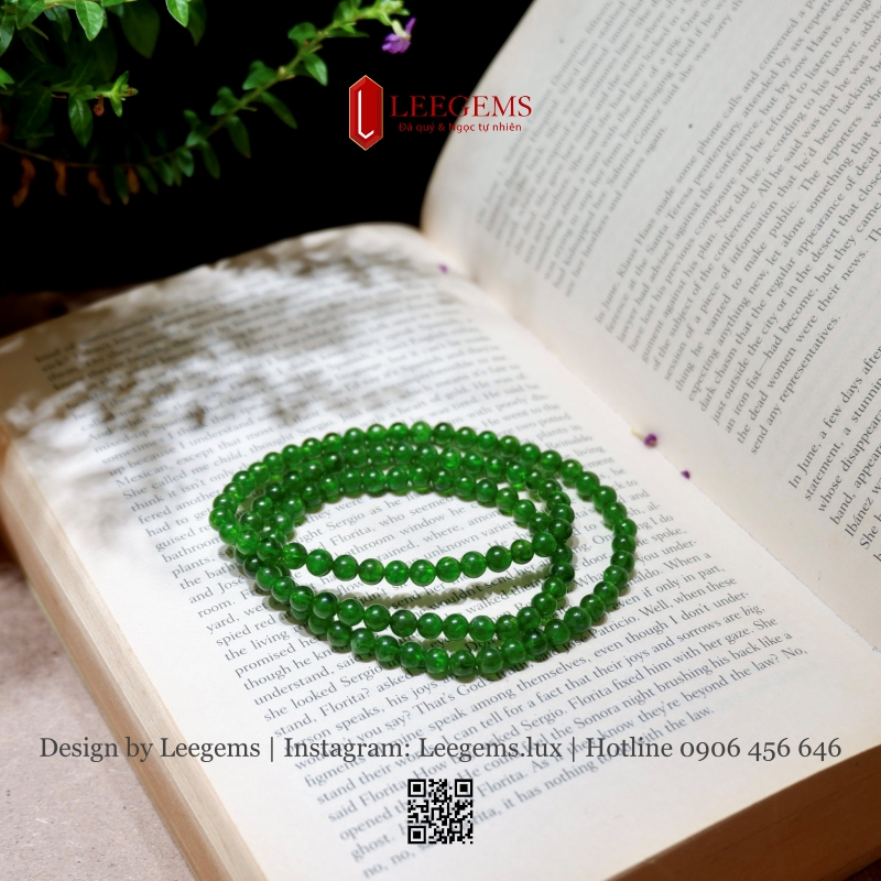 VIP Chuỗi Đá Diopside 4,5 - 5 li Tự Nhiên – Năng Lượng Xanh Của Thiên Nhiên - Ảnh 3